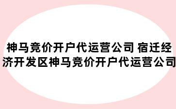 神马竞价开户代运营公司 宿迁经济开发区神马竞价开户代运营公司怎么样